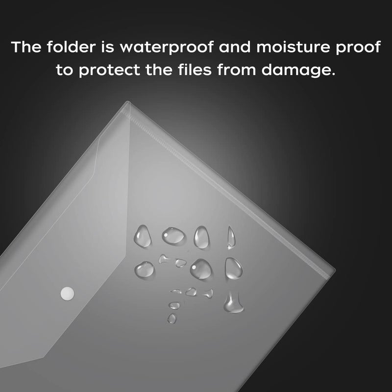 JIKIOU 30pcs Plastic Envelopes, Clear Reusable Poly Envelope Waterproof File Folder with Snap Button, Us Letter/A4 Size - Image 5